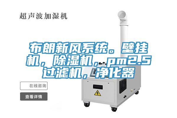 布朗新風系統。壁掛機，除濕機，pm2.5過濾機，凈化器